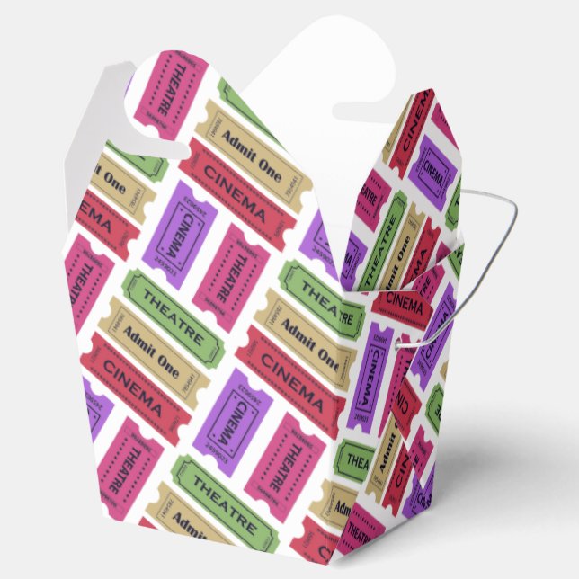 Vintage Cinema & Theatre Ticket Stubs Pattern Favour Box (Opened)