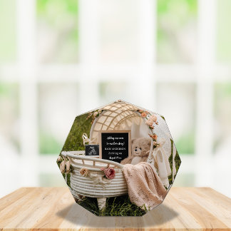 Vintage cinematic pregnancy announcement photo block