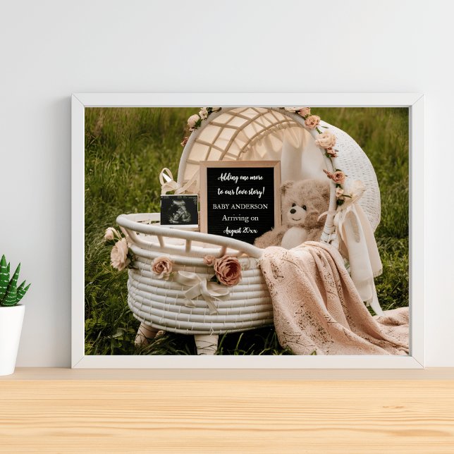 Vintage cinematic pregnancy announcement poster (Creator Uploaded)