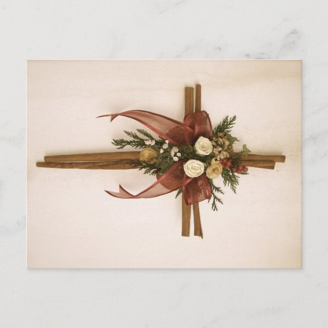 Vintage, Cinnamon and Rose Cross Postcard (Front)