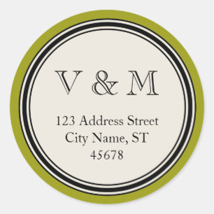 Vintage Circle Frame Return Address Seal Template