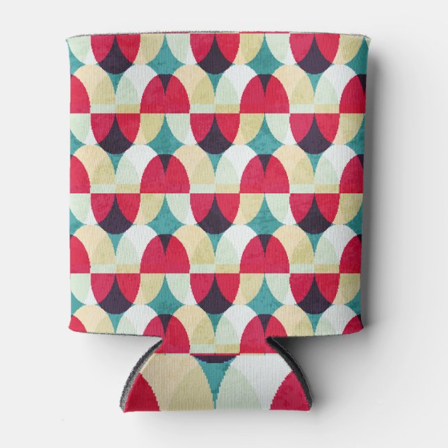 Vintage circle, seamless abstract pattern. can cooler (Front)