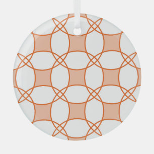 Vintage Circles Art: Seamless Geometric Pattern Glass Tree Decoration