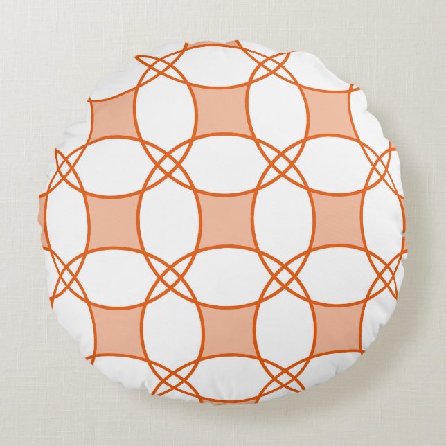 Vintage Circles Art: Seamless Geometric Pattern Round Cushion (Front)