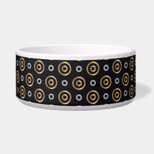 vintage circles cat food bowl
