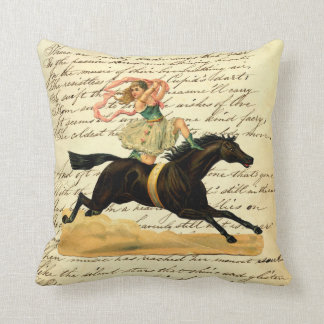 Vintage Circus Acrobat Girl Cushion