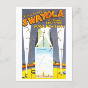 Vintage Circus Advertisement: High Pole Act Postcard