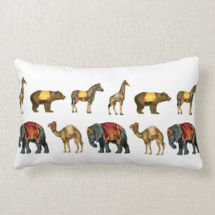 Vintage Circus Animals on Parade Pillow