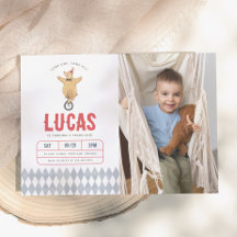 Vintage Circus Bear Photo Boy Birthday Party