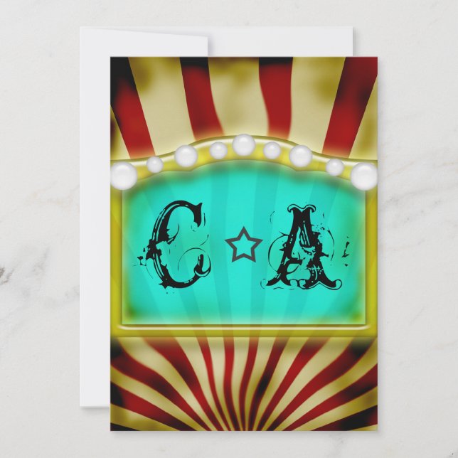 Vintage Circus Big top wedding invitation (Front)