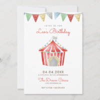 Vintage Circus Birthday Party Invitation