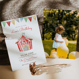 Vintage Circus Birthday Party Invitation