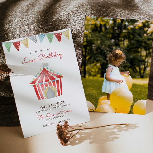 Vintage Circus Birthday Party Invitation (Creator Uploaded)
