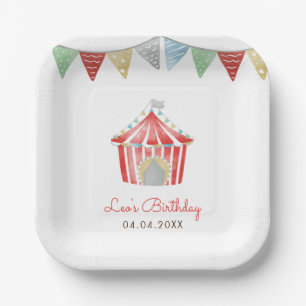 Vintage Circus Birthday Party Paper Plate