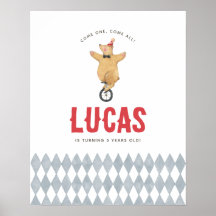 Vintage Circus Boy Birthday Party Welcome Sign