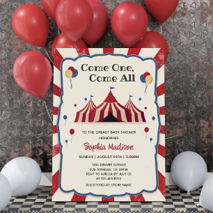 Vintage Circus Carnival baby shower Invitation