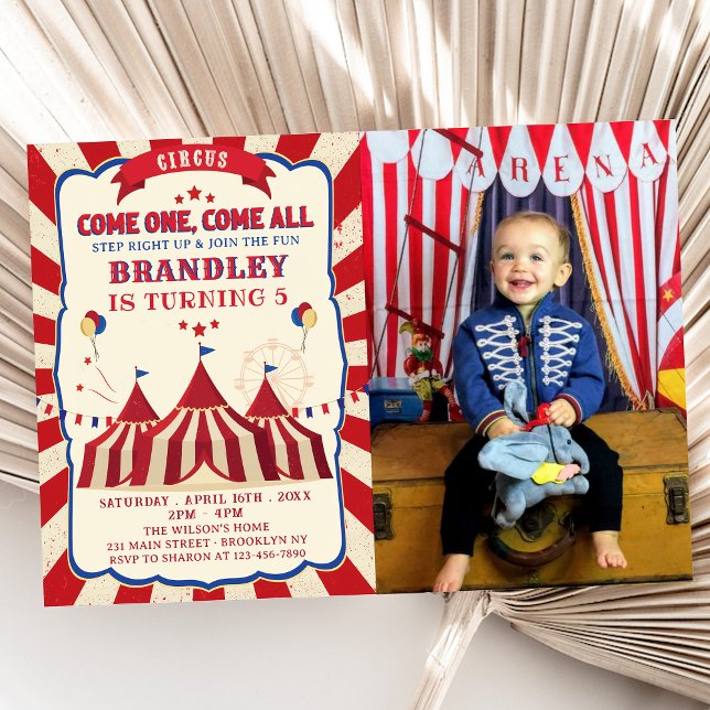Vintage Circus Carnival Birthday Photo Invitation (Creator Uploaded)