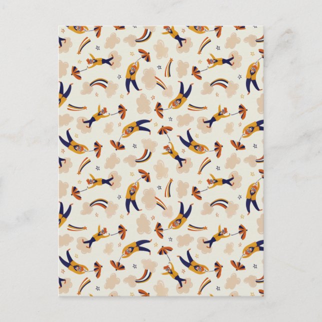 Vintage Circus Carnival Clown Party Announcement Postcard (Front)