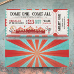 Vintage Circus Carnival Ticket Birthday Invitation<br><div class="desc">Step right up to the most spectacular show in town with our Vintage Circus Carnival Birthday Invitation! Perfect for kids of any age or special birthdays like the first birthday celebration, this invitation captures the whimsy and excitement of the circus under the big top. Designed to resemble a vintage ticket...</div>