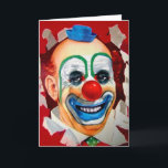 Vintage Circus Clown Birthday Card<br><div class="desc">Custom restored,  high quality vintage clown image...  Creepy.</div>