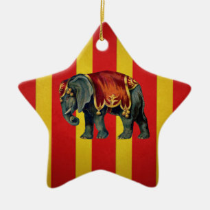 vintage circus elephant ceramic tree decoration