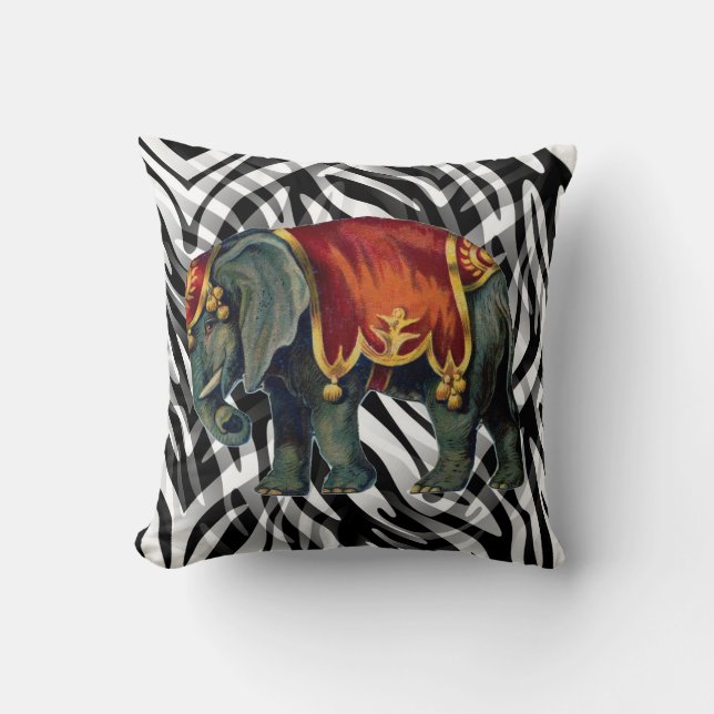 Vintage Circus Elephant Cushion (Front)