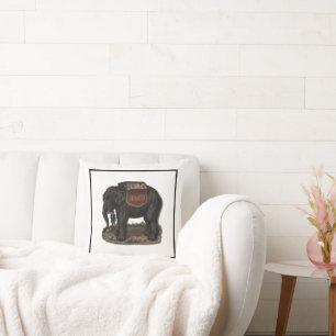 Vintage Circus Elephant Jumbo Retro Card Cutout Cushion