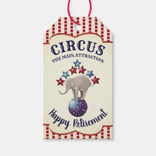 Vintage Circus Elephant Retirement Gift Tags