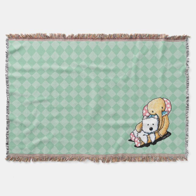 Vintage Circus Friend Westie Throw Blanket (Front)