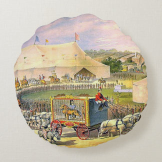 Vintage Circus Grounds Round Cushion