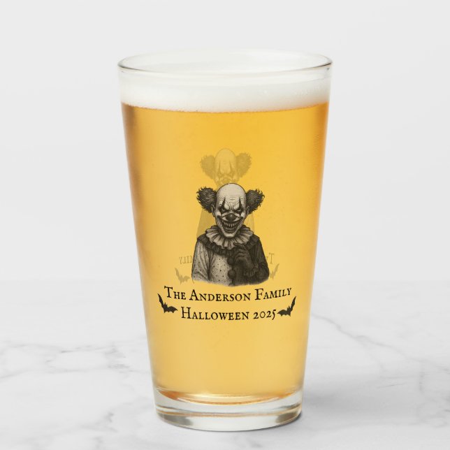 Vintage Circus | Haunted Carnival Theme Halloween  Glass (Back Filled)