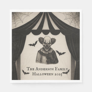 Vintage Circus   Haunted Carnival Theme Halloween  Napkin