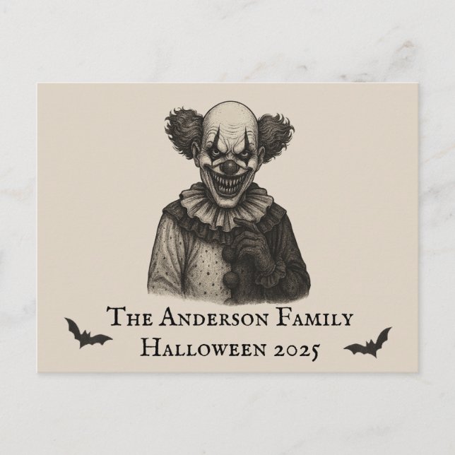 Vintage Circus | Haunted Carnival Theme Halloween  Postcard (Front)