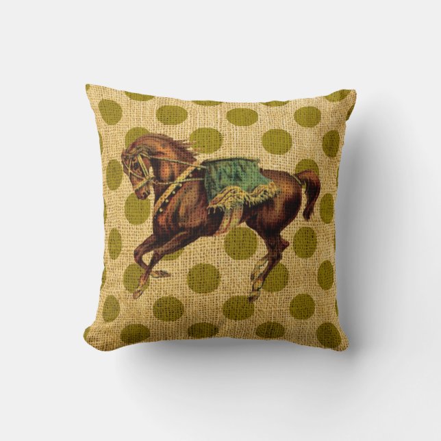 Vintage Circus Horse Cushion (Front)