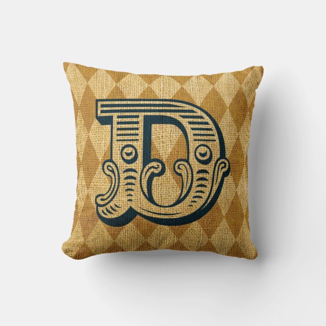 Vintage Circus Letter D Cushion (Front)