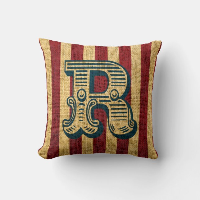 Vintage Circus Letter R Cushion (Front)