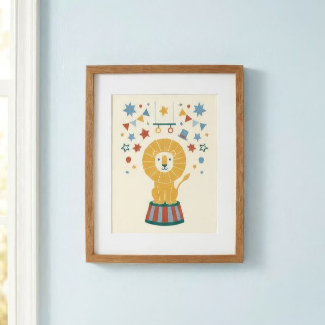 Vintage Circus Lion Nursery Art Print (Creator Uploaded)