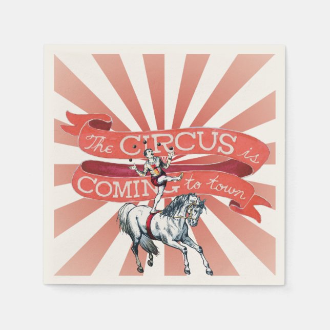 Vintage Circus Paper Napkin (50) (Front)