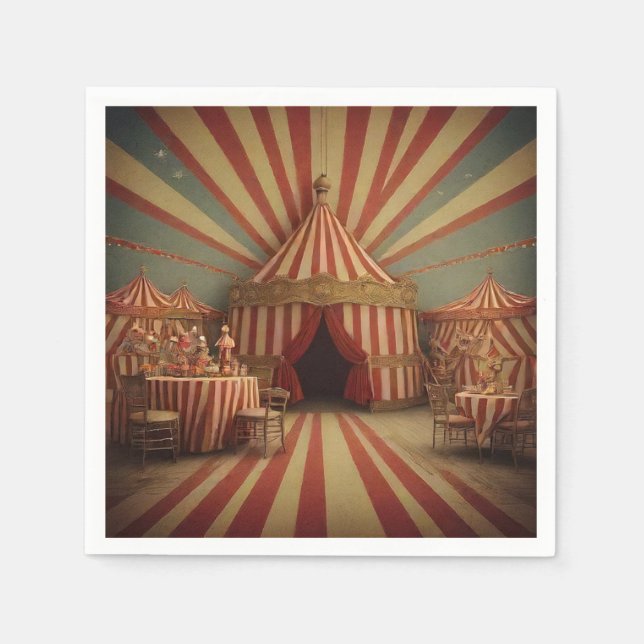 vintage circus paper napkins (Front)