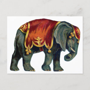 Vintage circus performing elephant circus , poste postcard