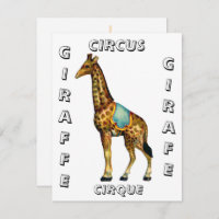 Vintage circus performing giraffe