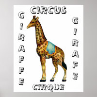 Vintage circus performing giraffe
