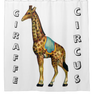Vintage circus performing giraffe shower curtain