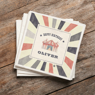 Vintage Circus Personalised Birthday Party Napkin