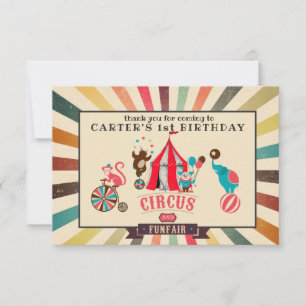 Vintage Circus Personalised Birthday Thank You