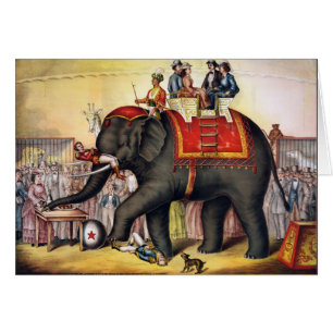 Vintage Circus Poster Art - Performing elephant