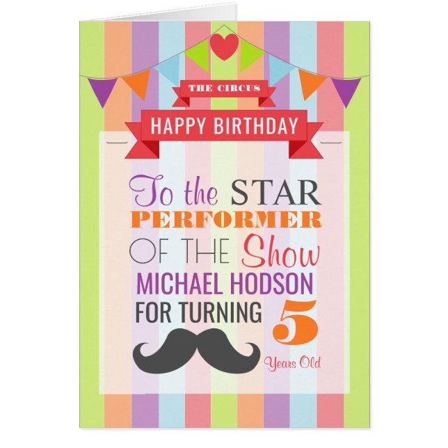 Vintage Circus Poster Children's Birthday (Front)