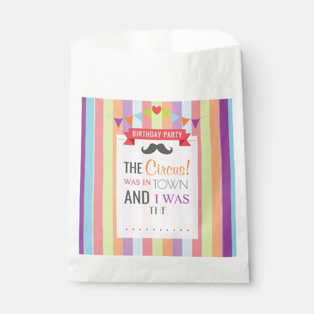 Vintage Circus Poster Children's Birthday Party Favour Bags (Front)