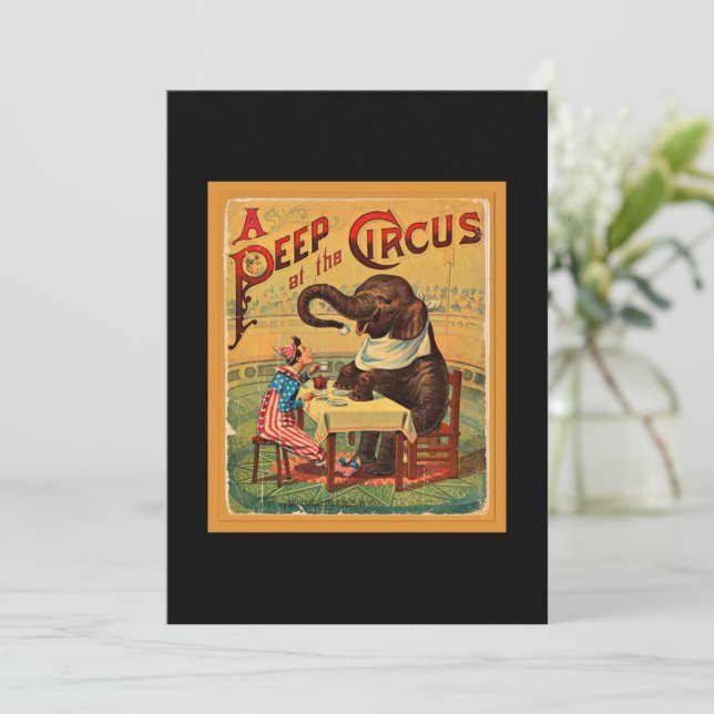 Vintage Circus Poster: Circus Elephant Invitation (Standing Front)