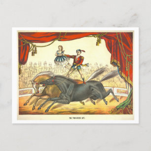 Vintage Circus Poster for Horse Act Postcard